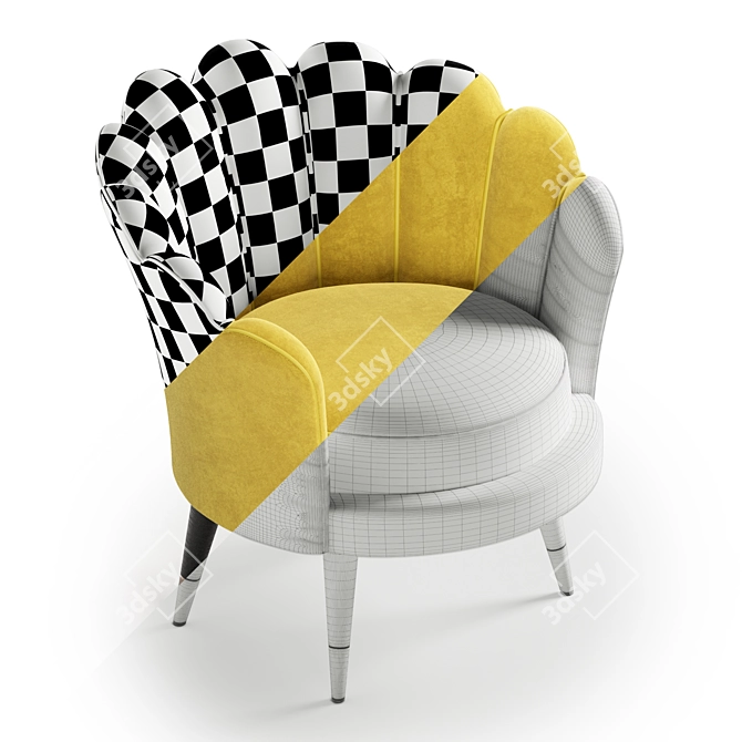 Sleek Petal Armchair - Modern Design 3D model image 6