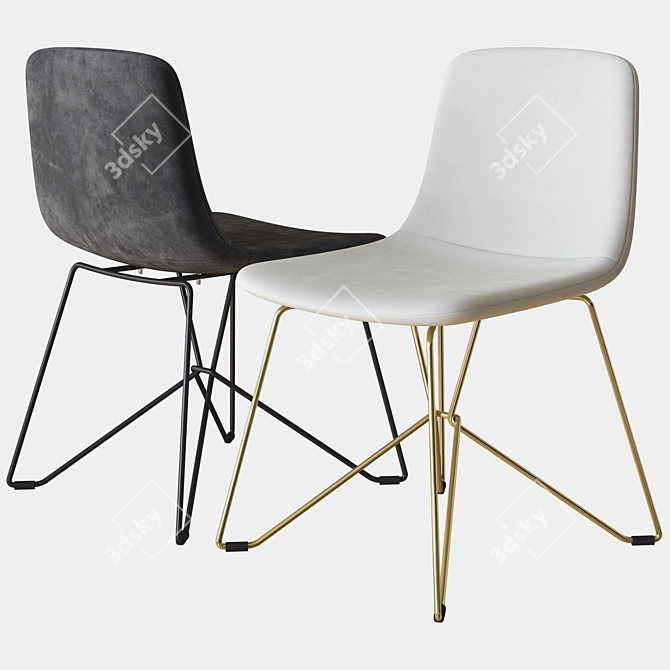 Vela Upholstered Chair: Elegant Comfort 3D model image 1