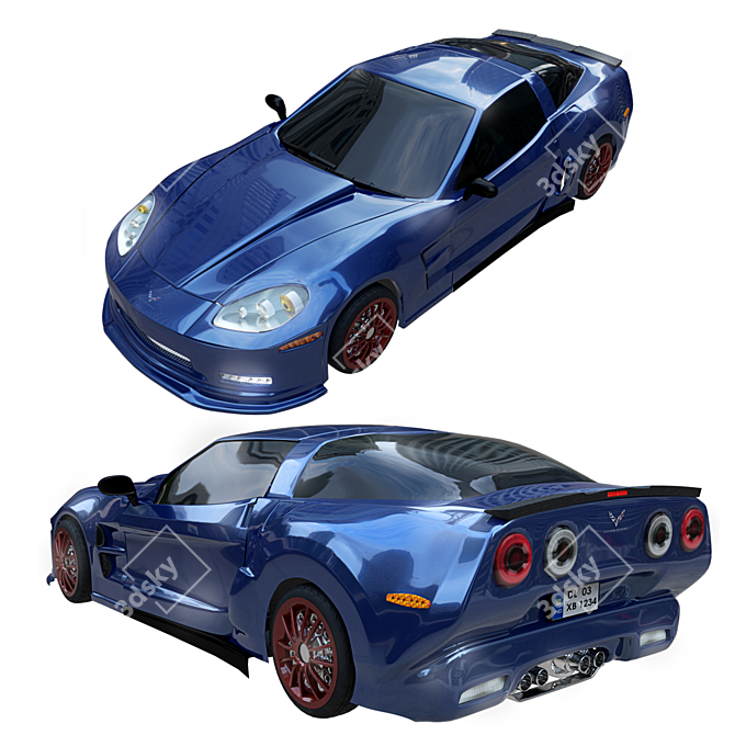 3D Chevrolet Corvette Model 3D model image 1