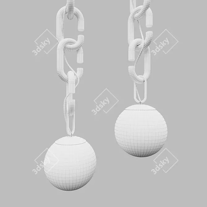 Sleek Chain Pendant Lamp 3D model image 3