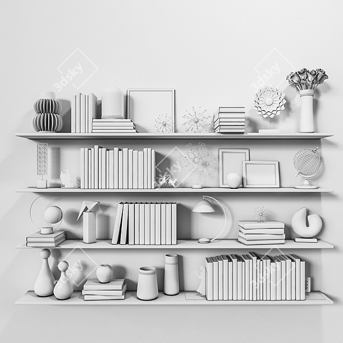 Versatile 3D Shelves 3D model image 4