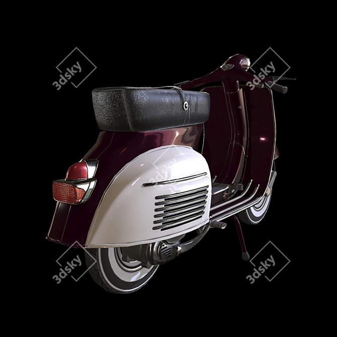 Low-Poly Vespa Scooter Model 3D model image 2