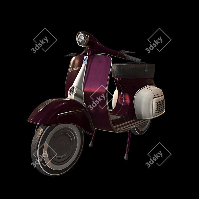 Low-Poly Vespa Scooter Model 3D model image 4