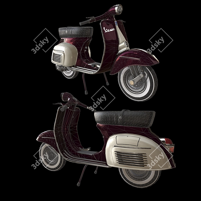 Low-Poly Vespa Scooter Model 3D model image 5