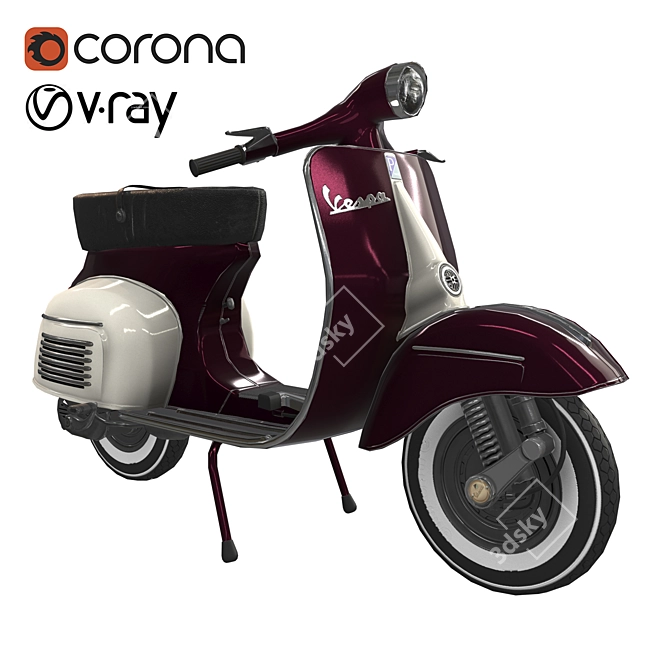 Low-Poly Vespa Scooter Model 3D model image 6