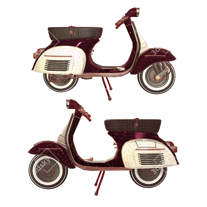 Low-Poly Vespa Scooter Model 3D model image 10