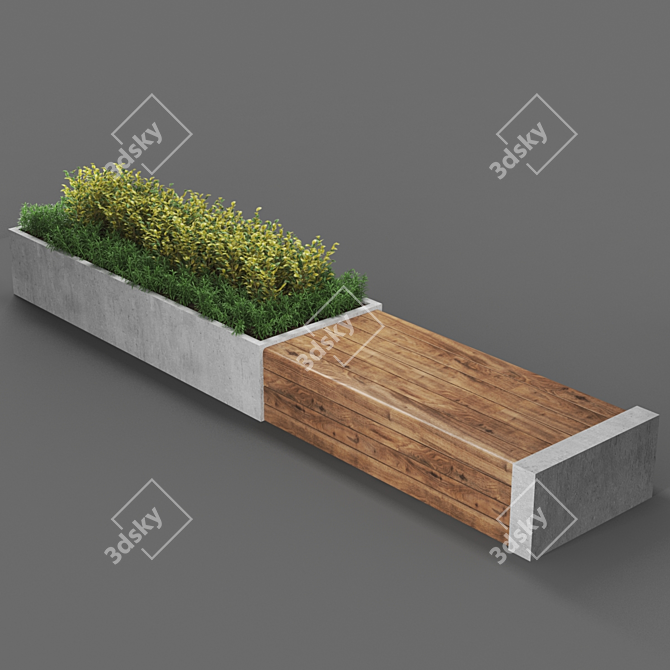 Title: 401k Poly Bench 3D model image 2