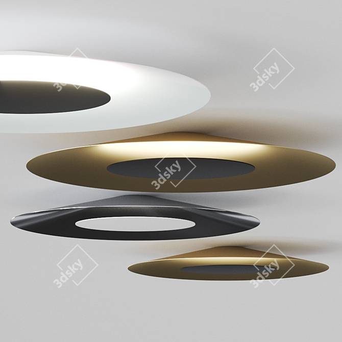 Sleek Conical Ceiling Light 3D model image 1