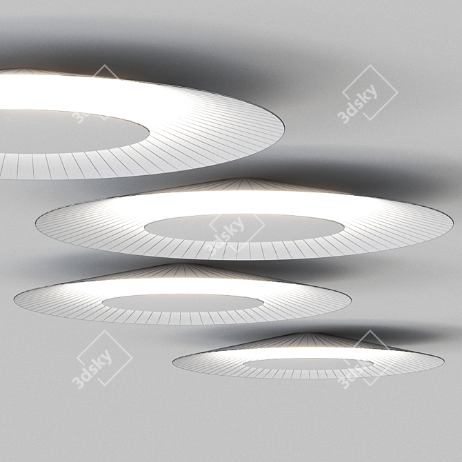 Sleek Conical Ceiling Light 3D model image 2