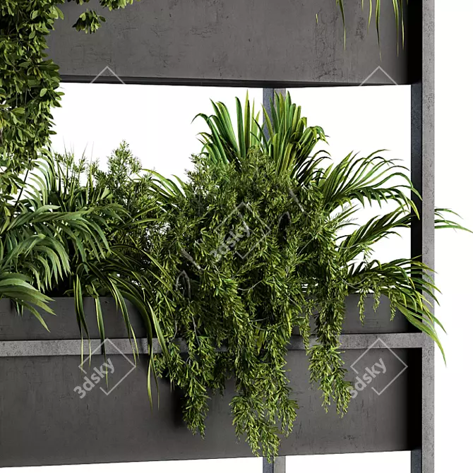 Elegant Black Box Plant Stand 3D model image 4