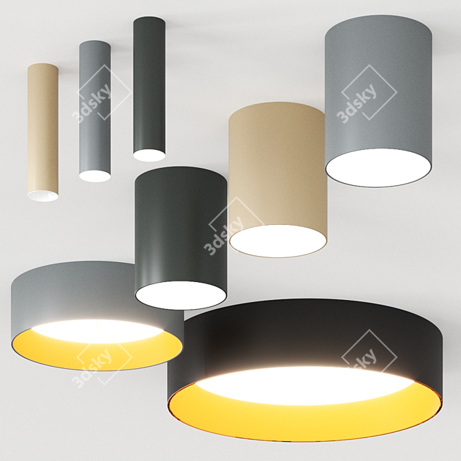 Tagora by Artemide: Sleek LED Aluminum Ceiling Lamp 3D model image 1