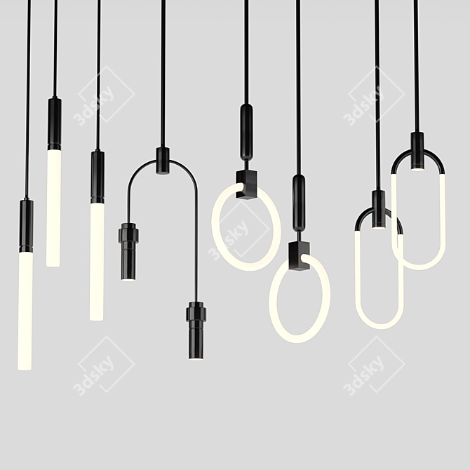 Sleek Pendant Lamp Collection 3D model image 2