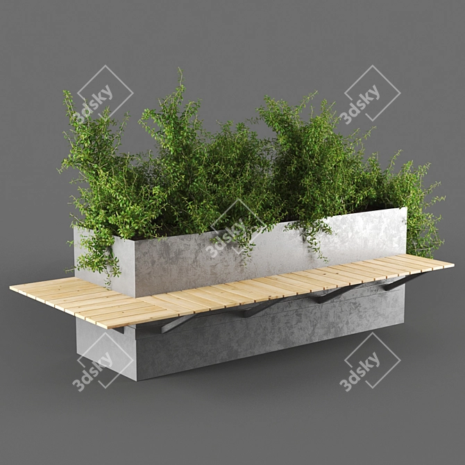 420k Poly Count Unique Bench 3D model image 1