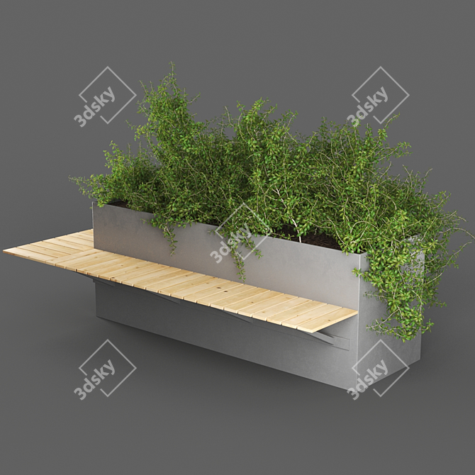 420k Poly Count Unique Bench 3D model image 2