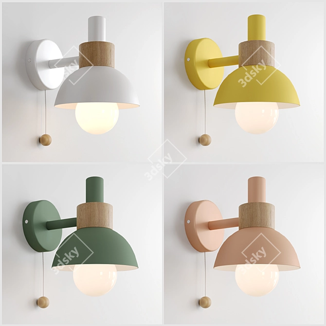 Scandi Rope Wall Lamp 3D model image 1