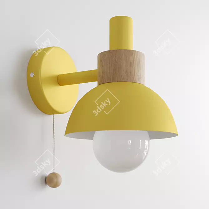 Scandi Rope Wall Lamp 3D model image 2