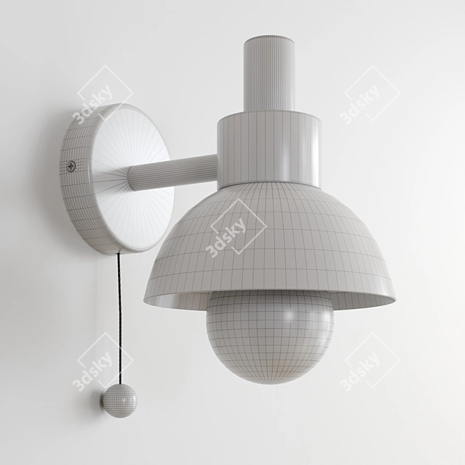 Scandi Rope Wall Lamp 3D model image 5