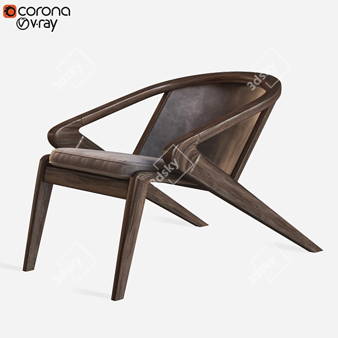 Modern Lounge Chair: Alexandre Caldas 3D model image 1