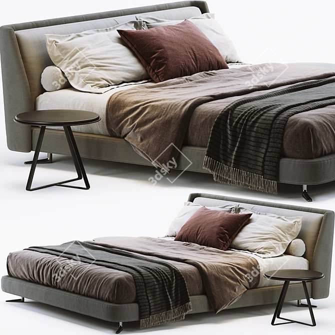 Luxury Minotti Spencer Bed 3D model image 1