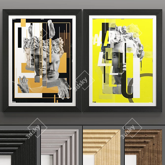 Modern Art Frame 519 - Stylish Texture Frames 3D model image 1