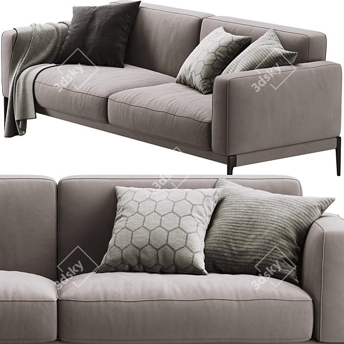 Elegant Flexform Romeo Compact Sofa 3D model image 5