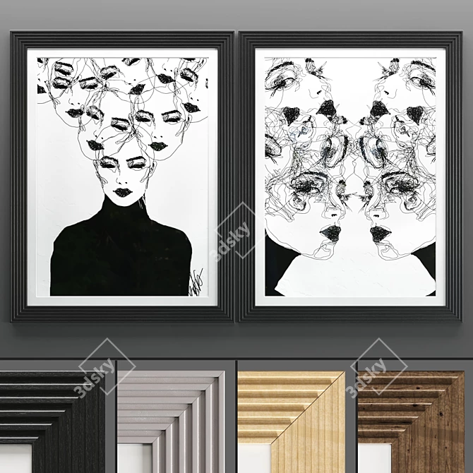 Modern Art Frames 521 3D model image 1