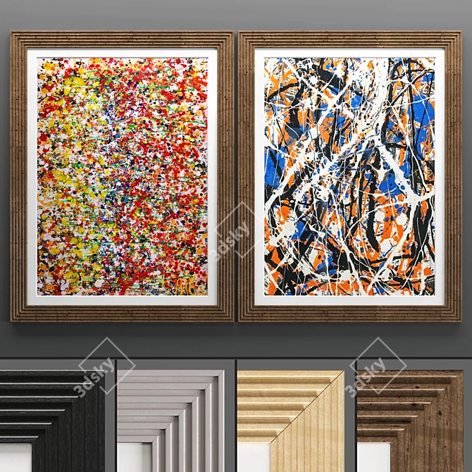 Modern Art Frame Set 3D model image 1