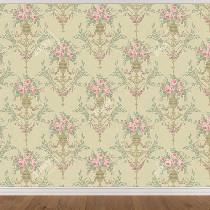 Seamless Wallpaper Set - 3 Colors 3D model image 2