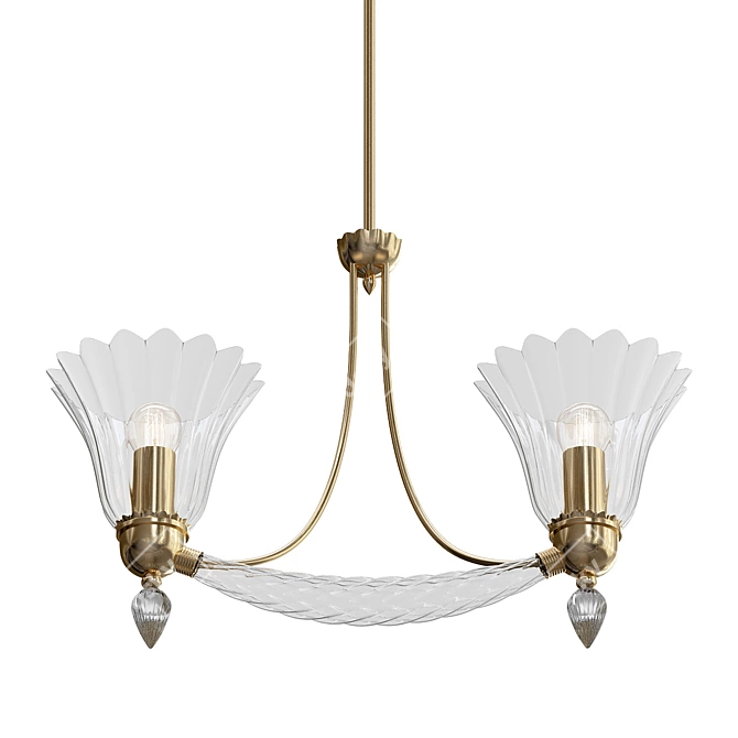 Elegant 20th Century Murano Chandelier 3D model image 1