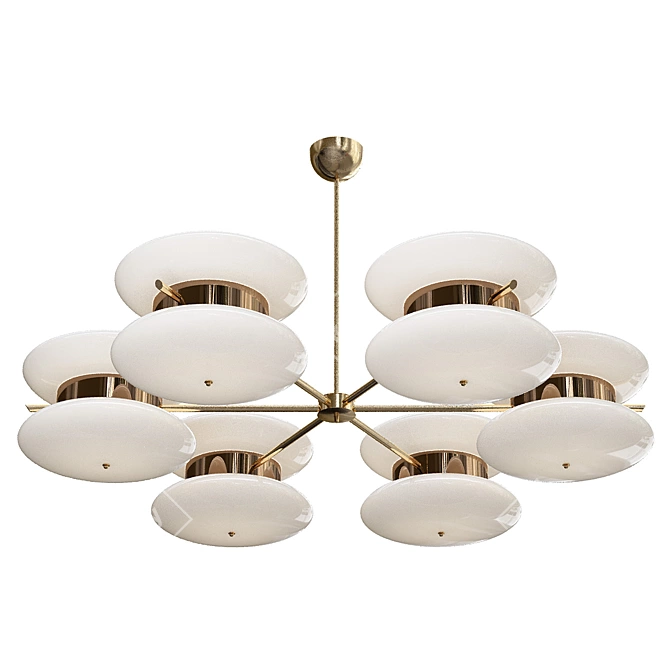 Italian Chic White Murano Glass Chandelier 3D model image 1