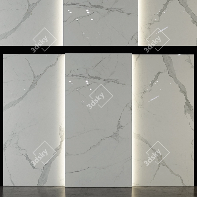 Elegant Stone Marble Set 3D model image 1