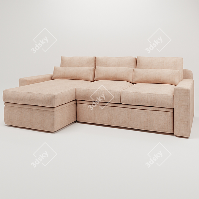 Modern Corner Sofa with Spacious Design 3D model image 4