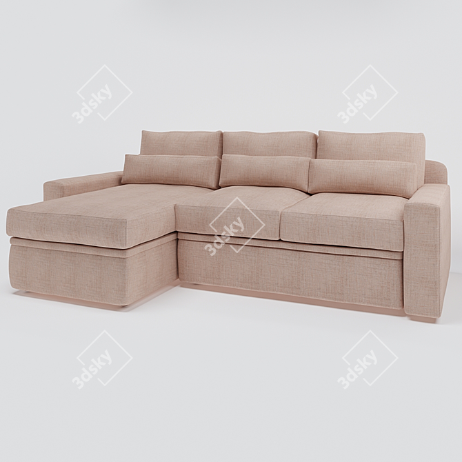 Modern Corner Sofa with Spacious Design 3D model image 5