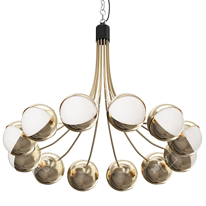 Opulent Opal: Benedict Chandelier 3D model image 1