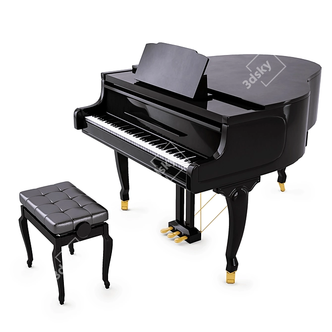 Elegant Grand Piano: Superior Quality 3D model image 1