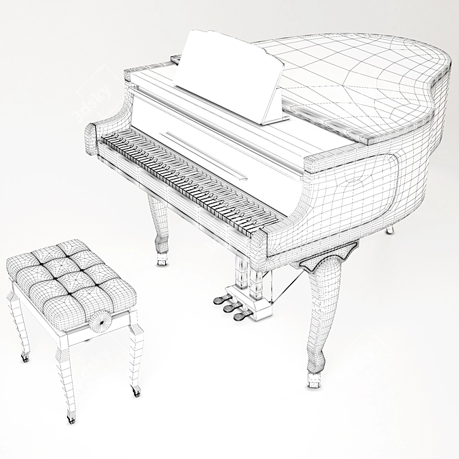 Elegant Grand Piano: Superior Quality 3D model image 5