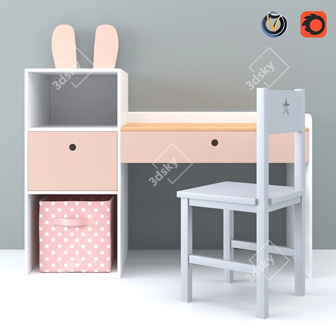 Nursery Desk & Decor 3D model image 7