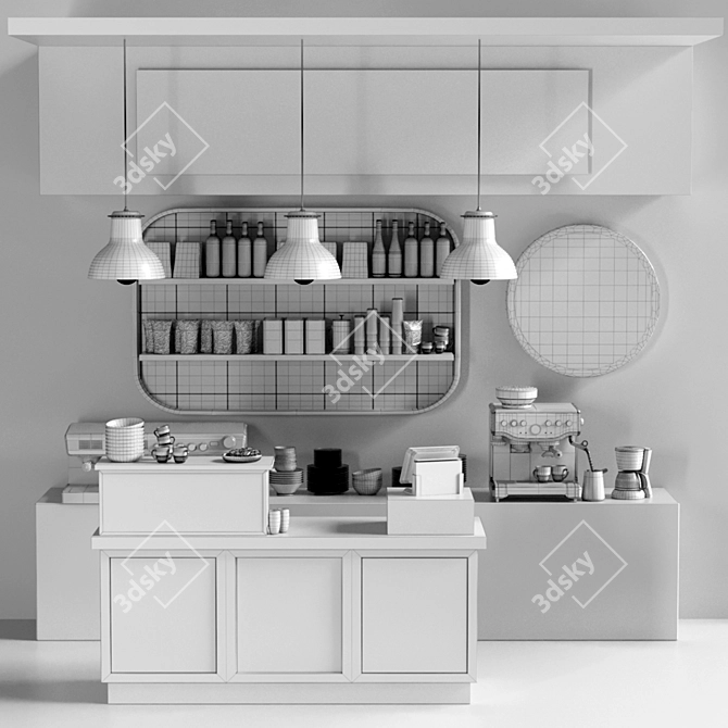 Mall Coffee Point: Cafe, Machine, Menu 3D model image 2