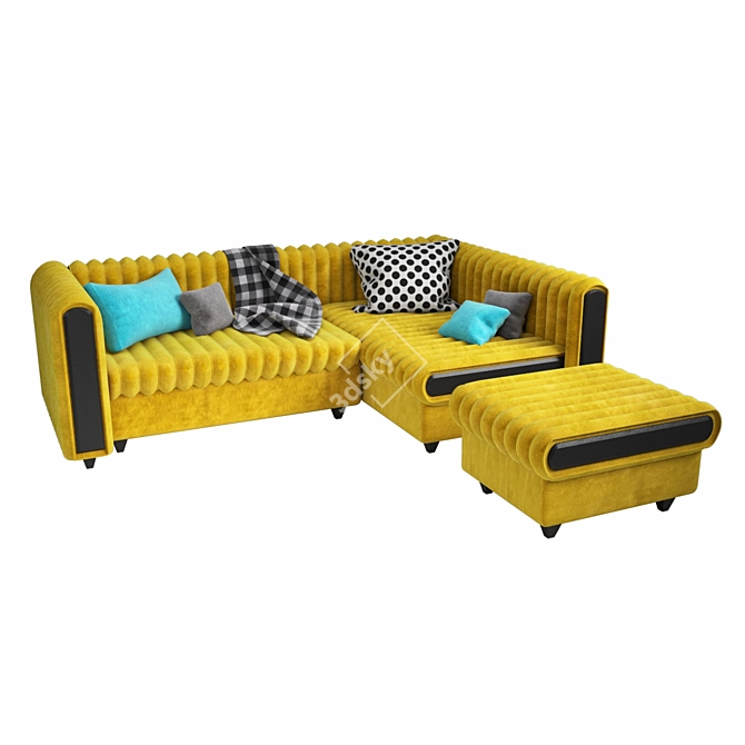 Luxury Velvet Sofa (3 Color) 3D model image 4