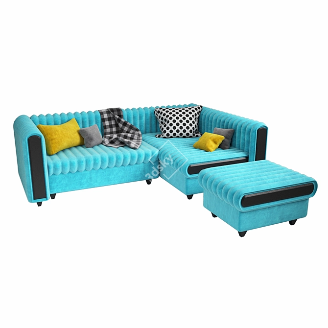 Luxury Velvet Sofa (3 Color) 3D model image 5