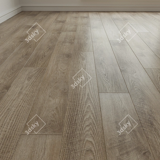 Title: Classic Oak Parquet Flooring 3D model image 1