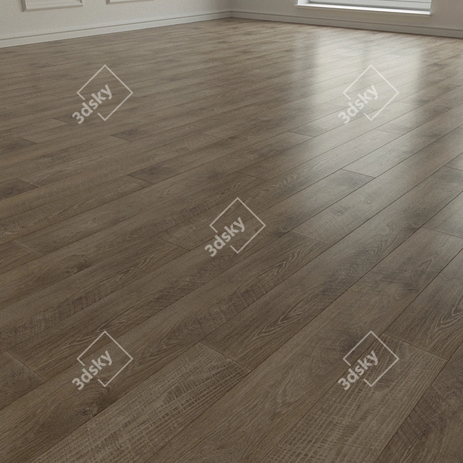 Title: Classic Oak Parquet Flooring 3D model image 2