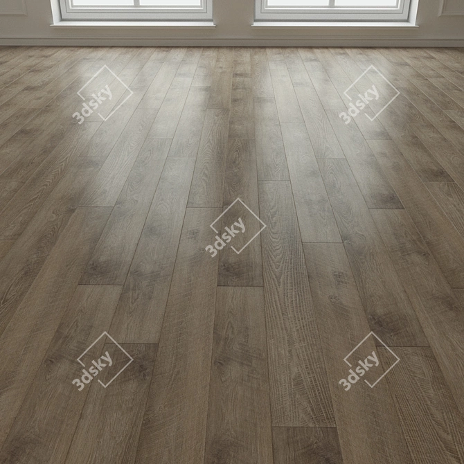 Title: Classic Oak Parquet Flooring 3D model image 3