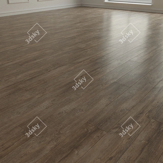 Patchwork Brown Laminate Parquet 3D model image 2