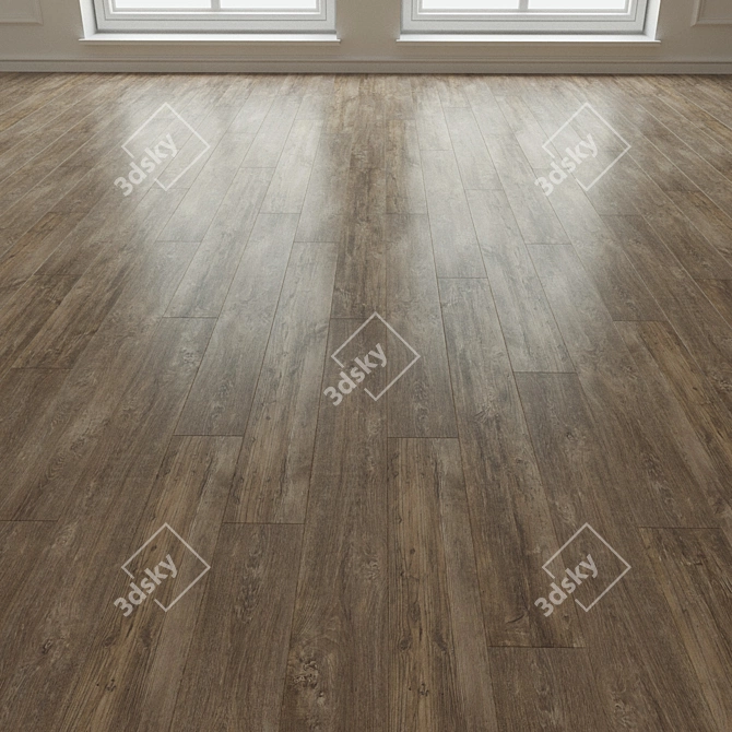 Patchwork Brown Laminate Parquet 3D model image 3