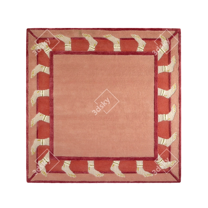 Elegant Jaipur Designer Rug 3D model image 5