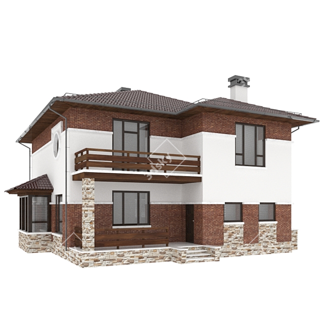 Modern Cottage Design 72-78 3D model image 1