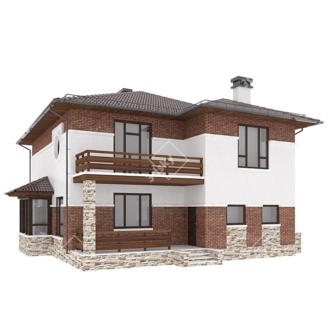 Modern Cottage Design 72-78 3D model image 3