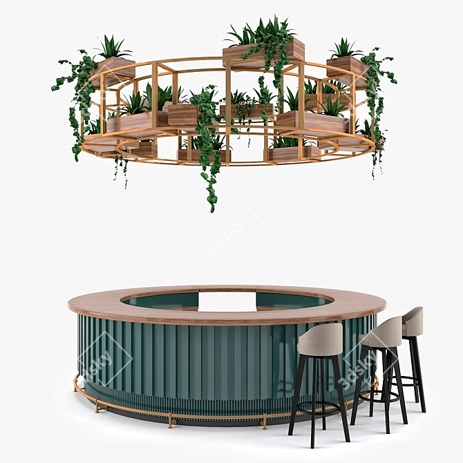 Modern Restaurant Bar Zone 3D model image 1