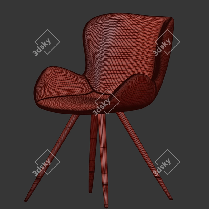 Elegant Velvet Dining Chair 3D model image 4